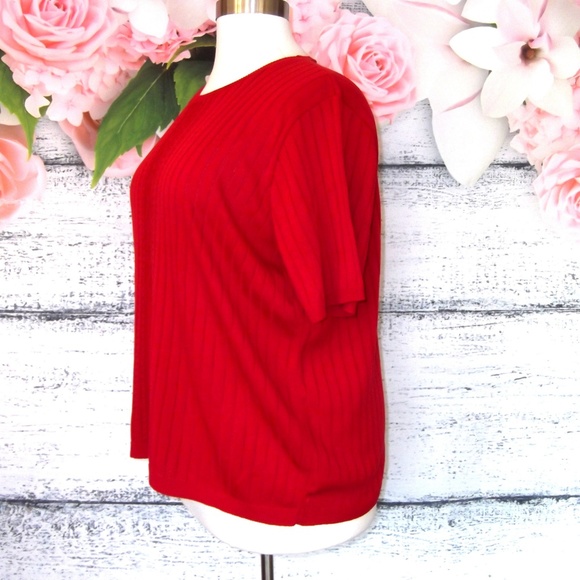 Alfred Dunner Red Short Sleeve Sweater Size 3X - Picture 3 of 8